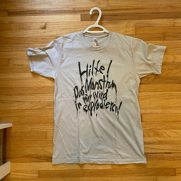 AMERICAN APPAREL Monster Anime Gray T Shirt with Text Short Sleeves Size M - Picture 8 of 8